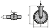 Castor with Fitted Flange